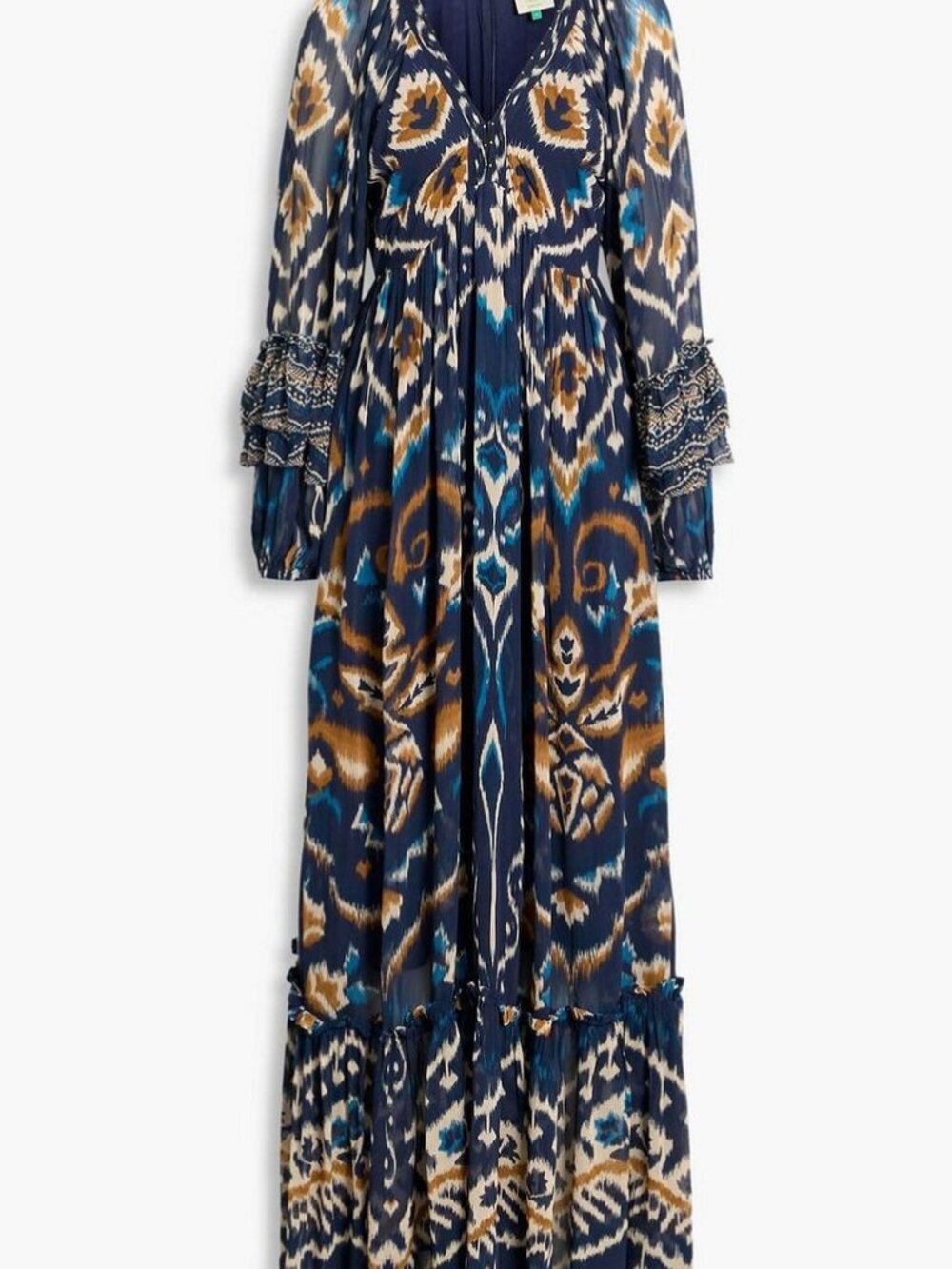 FARM RIO Pineapple Ikat Blue Maxi Dress (SIZE M) - Picture 3 of 7